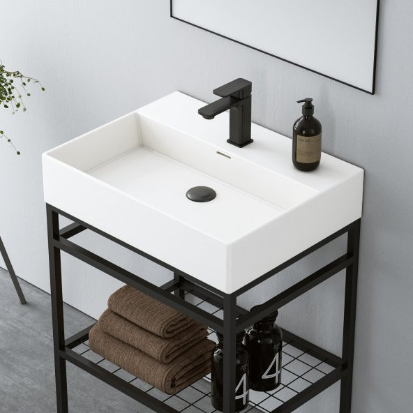Orka Capetown 60 cm Beyaz Banyo Dolabı Alt Modül ve Lavabo ürün görseli 1