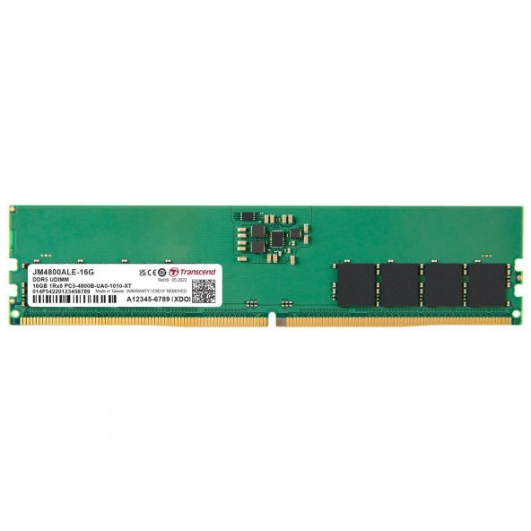 Transcend JM4800ALE-16G 16GB DDR5 4800Mhz CL40 1.1V Masaüstü Ram ürün görseli 1