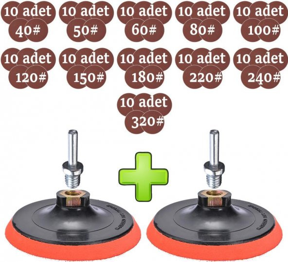 Cırt Zımpara Seti 115 mm 40-320 Kum (114 Parça) ürün görseli 1