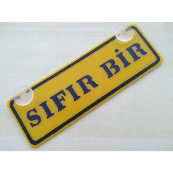 SARI DEKOR PLAKA - SIFIR BİR (22x7,5cm) vantuzlu Pleksi (Dekor Levha) SARI PLAKA ürün görseli 1