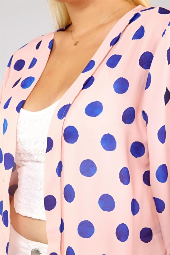 Puantiye Desen Pareo Gömlek-PEMBE - Resim 9