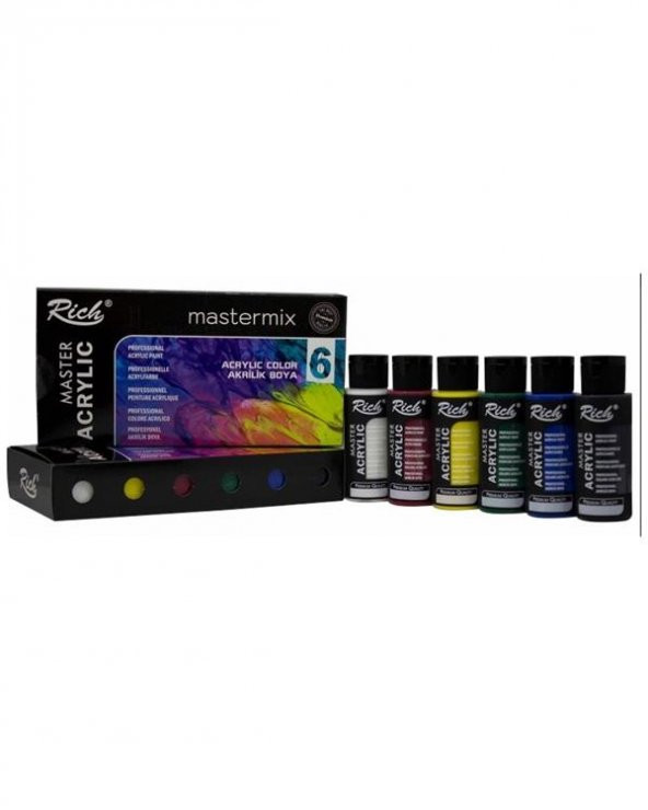 Rich Mastermix Akrilik Boya Canlı Renkler 60cc 6’lı Set ürün görseli 1