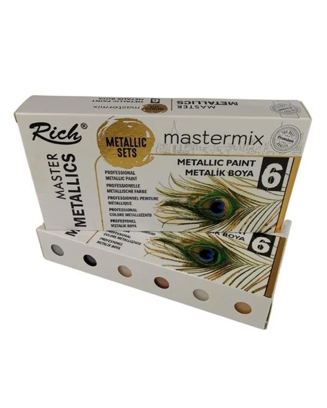 Rich Mastermix Akrilik Boya Metalik Renkler 60cc 6’lı Set ürün görseli 1
