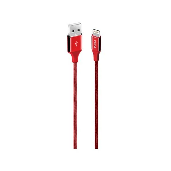 Ttec AlumiCable Lightning Kablo Kırmızı 1.2M - 2DK16K - Resim 2