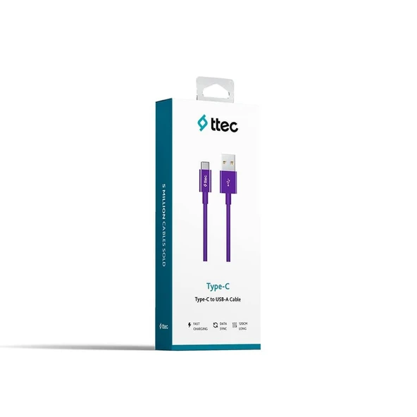 Ttec Type-C Kablo Mor 1.20cm - 2DK12MR - Resim 3