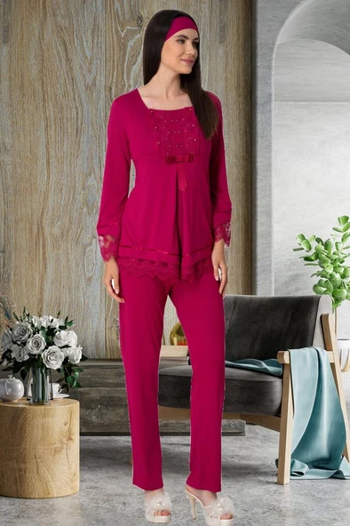 Mecit 1820 Fuşya Lohusa Pijama Takımı ürün görseli 1