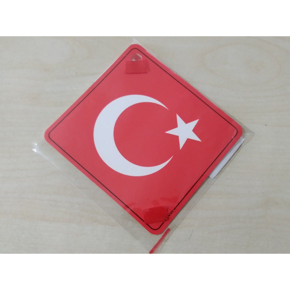 CAM İÇİ SARI DEKOR PLAKA KARE TÜRK BAYRAĞI - AY YILDIZ (11x11cm) YAPIŞTIRMALI (Dekor Levha) SARI PLAKA ürün görseli 1