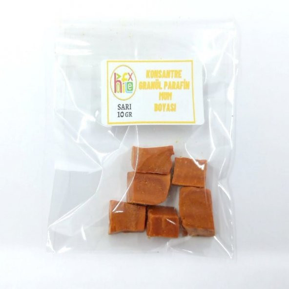 MUM BOYASI KONSANTRE GRANÜL PARAFİN SOYA WAX MUM BOYASI SARI RENK 10 GR ürün görseli 1