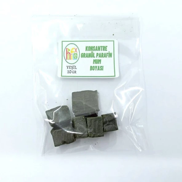 MUM BOYASI KONSANTRE GRANÜL PARAFİN SOYA WAX MUM BOYASI YEŞİL RENK 10 GR ürün görseli 1