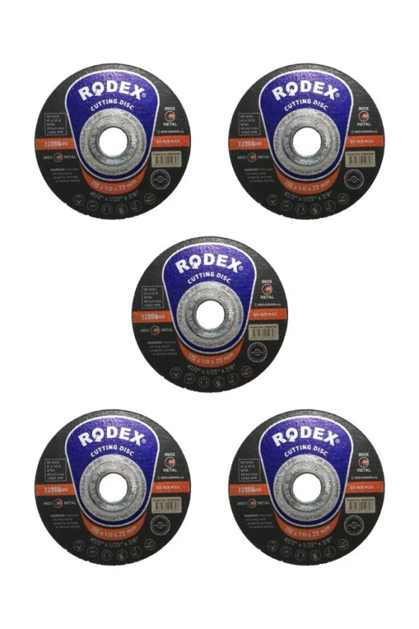 Rodex 115 x 1.0 x 22 Paslanmaz Çelik (Inox) Kesme Taşı 5 ADET ürün görseli 1