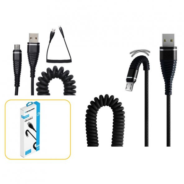 Sprange  M-Springy 3.1A Micro Usb Şarj ve Data Kablosu 1.2Metre ürün görseli 1