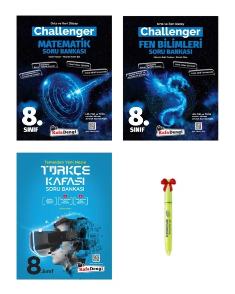 LGS 8.Sınıf Challenger Matematik Fen Bilimleri ve Türkçe Kafası Soru Bankası ürün görseli 1