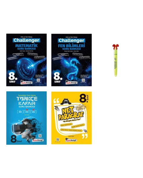LGS 8.Sınıf Challenger Matematik Fen ve Türkçe Kafası Net Paragraf Soru Bankası ürün görseli 1