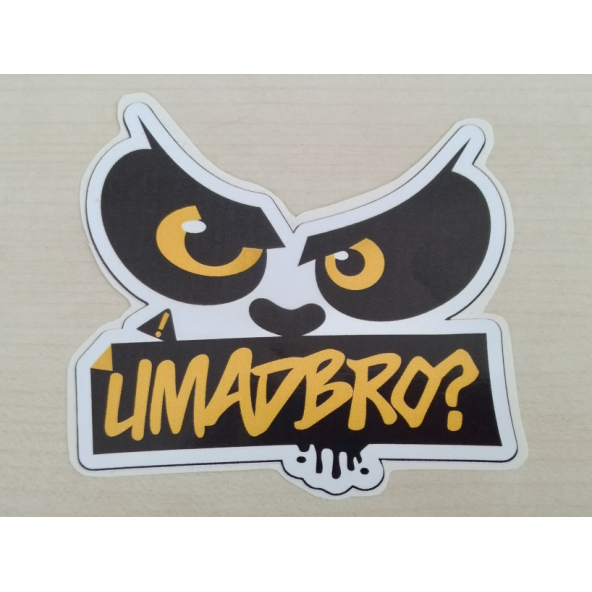 U MAD BRO STİCKER Renkli 10x8.5cm ÇILGIN KARDEŞİM STİCKER, U MAD BRO ETİKETİ, U MAD BRO ÇIKARTMASI ürün görseli 1