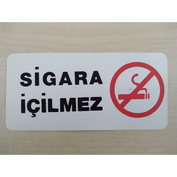 SİGARA İÇİLMEZ STİCKER 12x5.5cm SİGARA İÇİLMEZ YAZISI ETİKETİ - SİGARA İÇİLMEZ ÇIKARTMASI ürün görseli 1