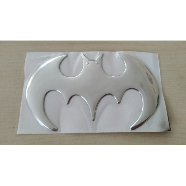 BATMAN STİCKER METALİK GRİ 11x7cm Batman logosu BATMAN ARMASI BATMAN ÇIKARTMA ürün görseli 1