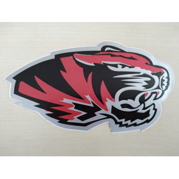 KAPLAN STİCKER KIRMIZI 15,5x8cm Tiger STİCKER - KAPLAN ETİKETİ - KAPLANÇIKARTMASI ürün görseli 1