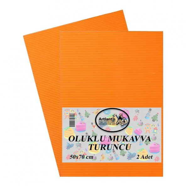 Turuncu Oluklu Mukavva 50x70 2 Adet Artlantis Oluklu Mukavva Turuncu Renkli 50*70 2 Adet ürün görseli 1