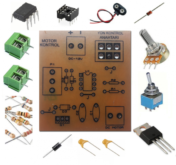 DC Motor Hız ve Yön Kontrol Devresi - Demonte(Montesiz) ürün görseli 1