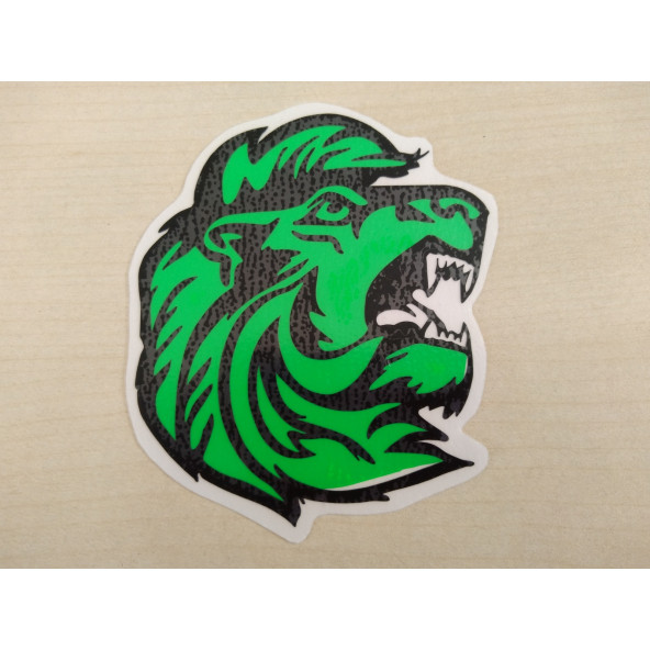 ASLAN STİCKER YEŞİL 8x7cm Lion STİCKER ARSLAN ASLAN ETİKETİ ASLAN ÇIKARTMASI ürün görseli 1