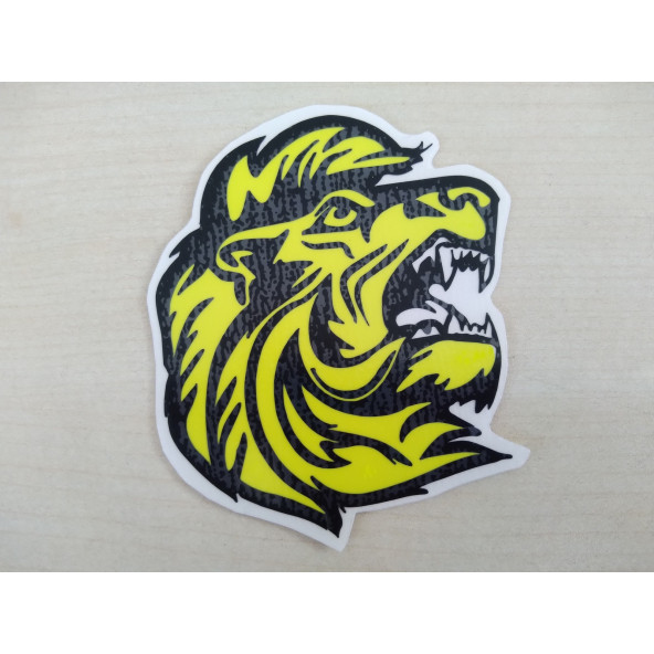 ASLAN STİCKER SARI 8x7cm Lion STİCKER ARSLAN ASLAN ETİKETİ ASLAN ÇIKARTMASI ürün görseli 1