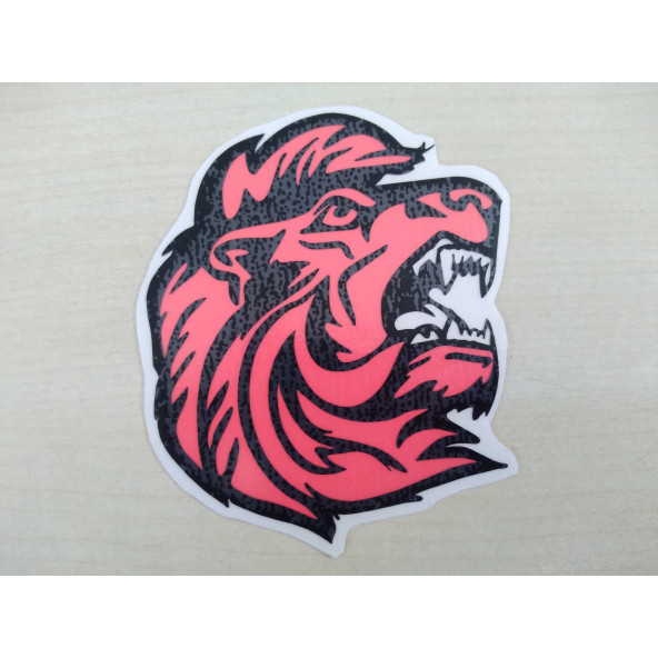 ASLAN STİCKER KIRMIZI 8x7cm Lion STİCKER ARSLAN ASLAN ETİKETİ ASLAN ÇIKARTMASI ürün görseli 1