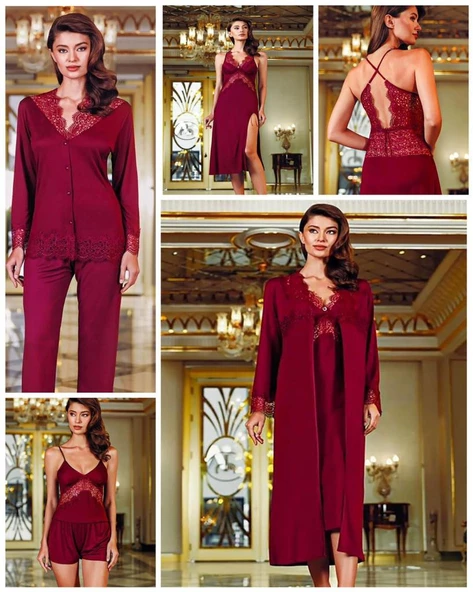 Perin 130  Bordo Penye  6 Lı  Çeyiz Seti ürün görseli 1