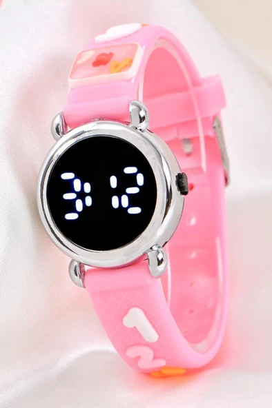 Pinkoli Pembe Led Silikon Kordonlu Şık Şirin Çocuk Kol Saati ST-304142 ürün görseli 1