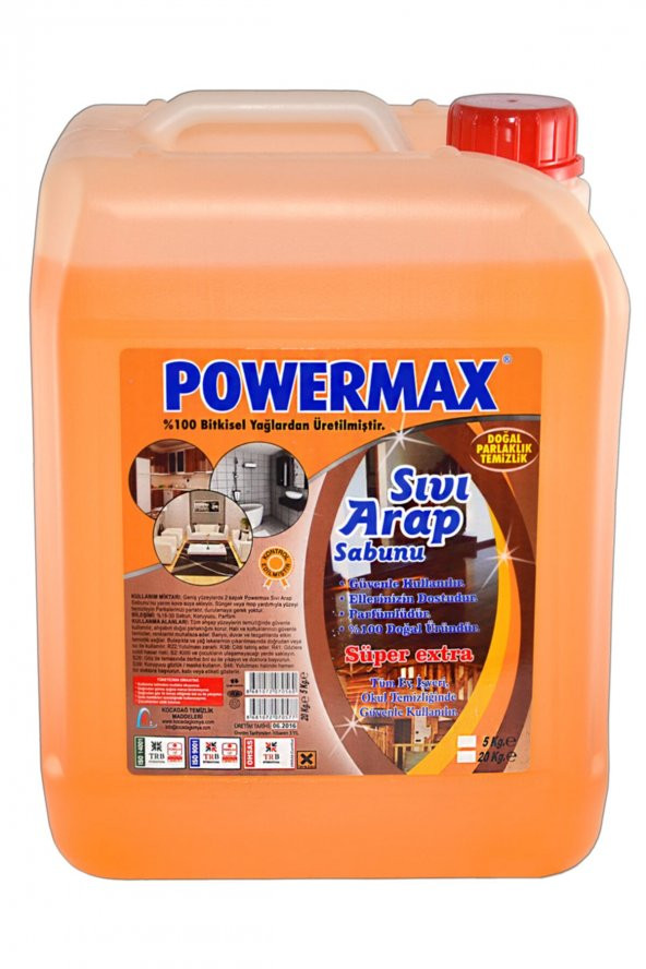 powermax Sıvı arap sabunu 5 KG +1  RULO ( 10 YAPRAK) BÜYÜK BOY ÇÖP POŞETİ HEDİYELİ ürün görseli 1