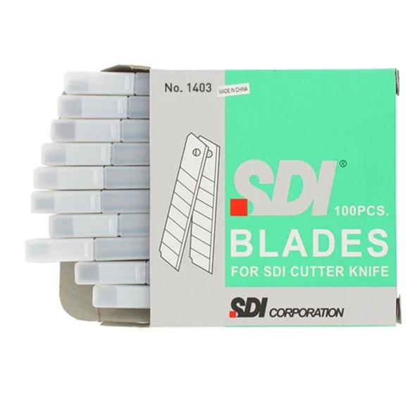 SDI 9mm Dar Maket Bıçağı Yedeği 1403 (1 Paket 10 Tüp 100 Adet) ürün görseli 1