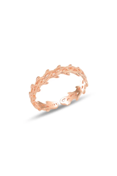 Gümüş rose ayarlamalı örgü yüzük SGTL11680ROSE ürün görseli 1