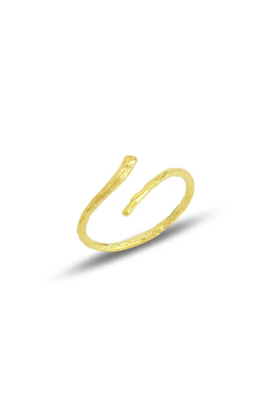 Gümüş altın yaldızlı üstten ayarlamalı ince  yüzük SGTL11689GOLD ürün görseli 1
