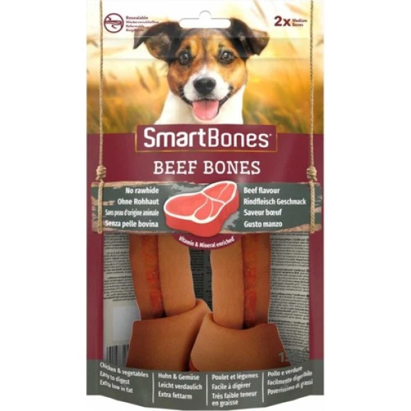 SmartBones Sığır Etli Medium Düğüm Kemik 2li 158gr Skt : 12/2027 ürün görseli 1