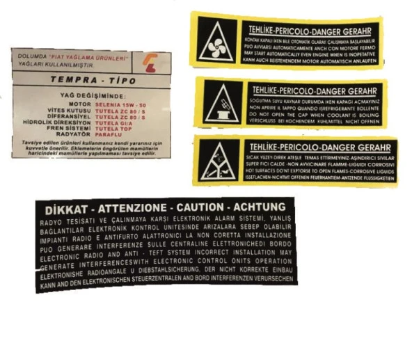 Tofaş Tempra Tipo Motor İç Etiketi - Resim 2
