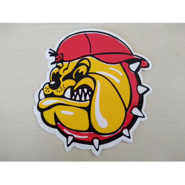 KIZGIN KÖPEK STİCKER 13,5x12cm PİTBUL KÖPEK STİCKER, PİTBULL ETİKETİ, PİTBULL ÇIKARTMASI ürün görseli 1
