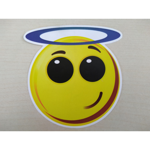 Emoji sticker Melek 8cmx8cm Emoji logosu - Emoji arması - Emoji ETİKETİ - Emoji Çıkartma ürün görseli 1