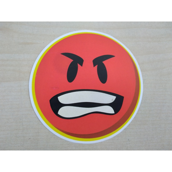 Emoji sticker Kızgın 8cmx8cm Emoji logosu - Emoji arması - Emoji ETİKETİ - Emoji Çıkartma ürün görseli 1