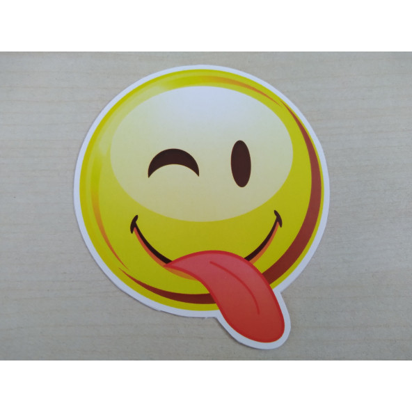 Emoji sticker Dil Çıkaran 8cmx8cm Emoji logosu - Emoji arması - Emoji ETİKETİ - Emoji Çıkartma ürün görseli 1