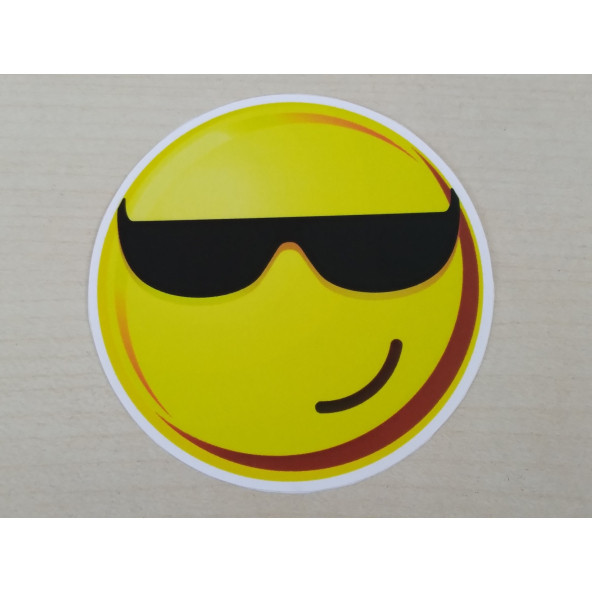 Emoji sticker Gözlüklü 8cmx8cm Emoji logosu - Emoji arması - Emoji ETİKETİ - Emoji Çıkartma ürün görseli 1