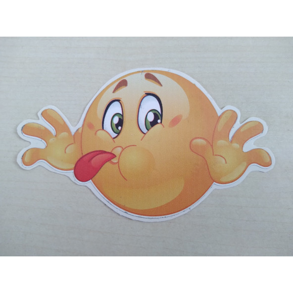 Emoji sticker Komik 11x6,5cm Emoji logosu - Emoji arması - Emoji ETİKETİ - Emoji Çıkartma ürün görseli 1