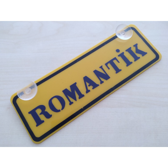 SARI DEKOR PLAKA - ROMANTİK (22x7,5cm) vantuzlu Pleksi (Dekor Levha) SARI PLAKA ürün görseli 1