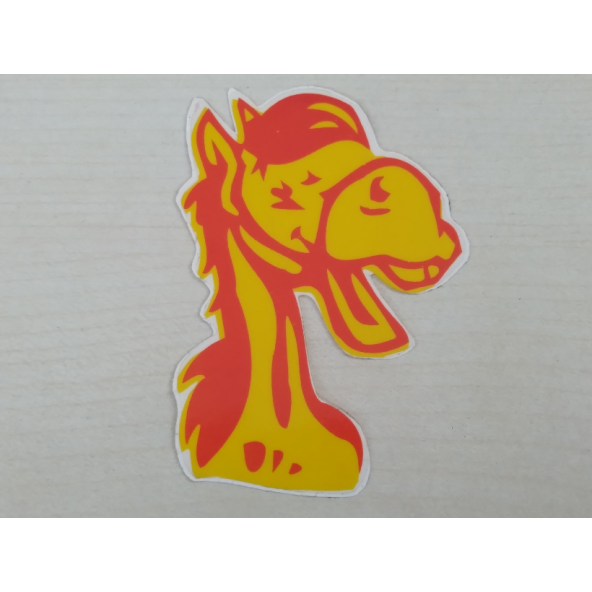 Red kit Düldül STİCKER Sarı 8.5x6cm GÜLEN AT STİCKER Düldül ETİKETİ - Düldül ÇIKARTMASI ürün görseli 1