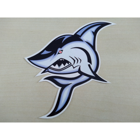 KÖPEK BALIĞI STİCKER 12x11cm - shark KÖPEK BALIĞI ETİKETİ - KÖPEK BALIĞI ÇIKARTMASI ürün görseli 1