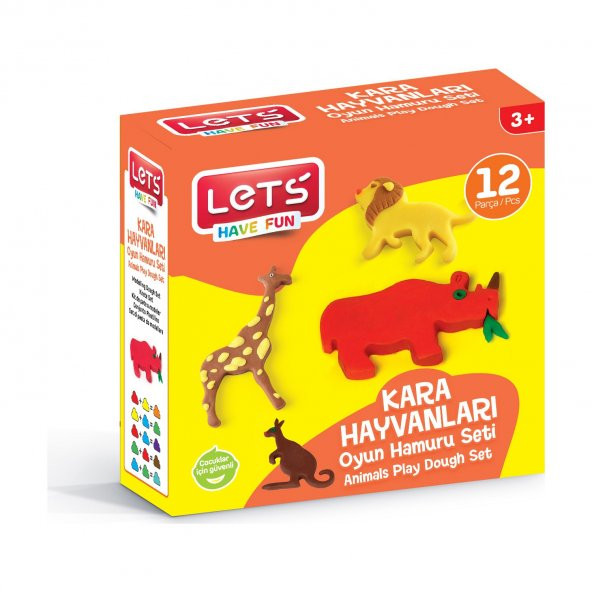 Lets Oyun Hamuru Kara Hayvanları Seti 12 Parça ürün görseli 1