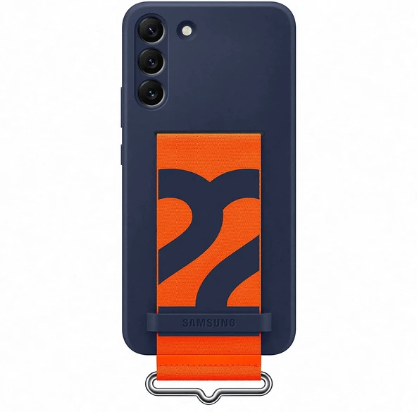 Samsung Galaxy S22+ Plus için Kayışlı Silikon Kılıf, Lacivert, Silicone Cover EF-GS906 ürün görseli 1