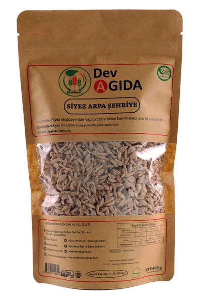 DOYPACK SİYEZ UNLU ARPA ŞEHRİYE 400G ürün görseli 1