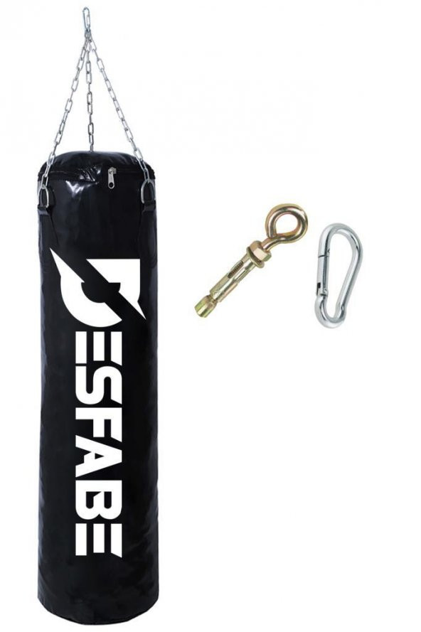 Desfabe Boxing Star 70x25 Cm Zincirli Boks Kum Torbası Siyah +Askı Aparatı ürün görseli 1