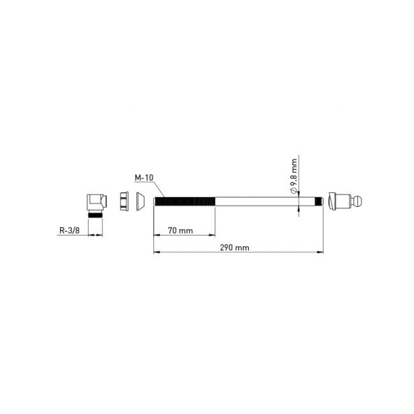 Taharet Borusu Krom Uçlu 290 MM - Resim 2