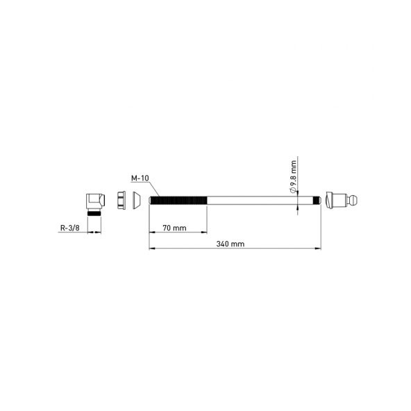 Taharet Borusu Krom Uçlu 340 MM - Resim 2