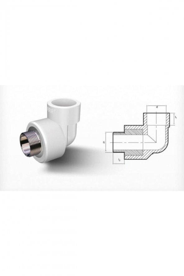 Pprc 20 mm-1/2" Dış Dişli Dirsek 10 Adet - Resim 2